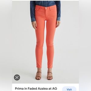 AG The Prima Cigarette Leg jean, size 27, coral